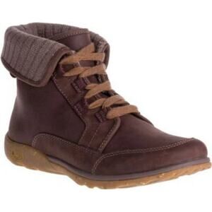Chaco Barbary Fold-Over Lace Up Boot/Shoe In Mahogany Brown Size 8 Outdoor Gorp
